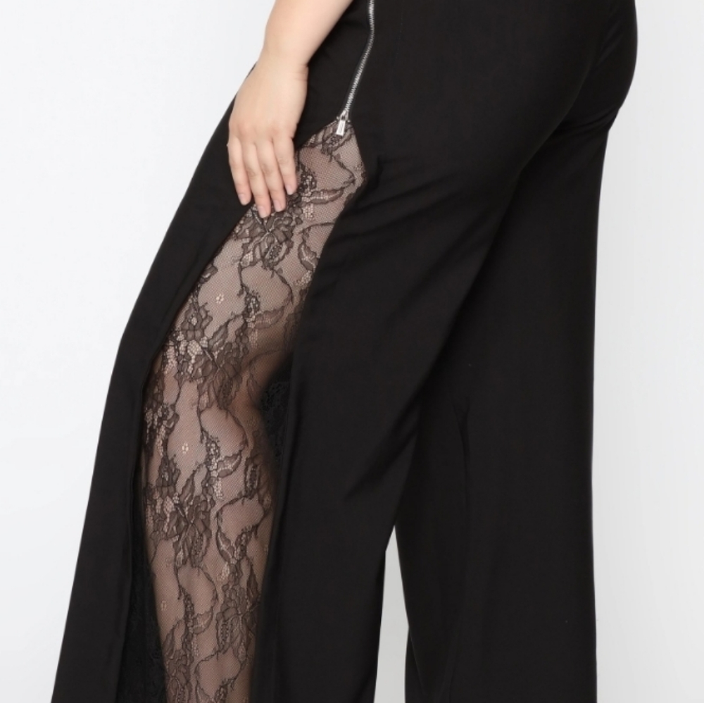 NEW Black Lace Leg Pants by Fashion Nova Size 1X